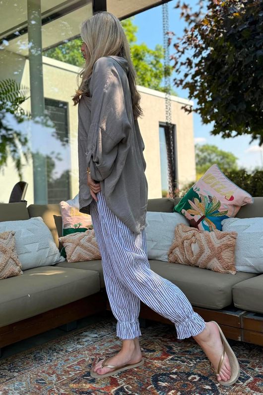 Sandbar Linen Blend Pop Over Shirt Mocha